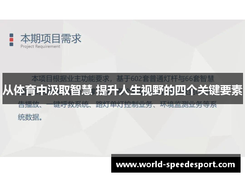 从体育中汲取智慧 提升人生视野的四个关键要素